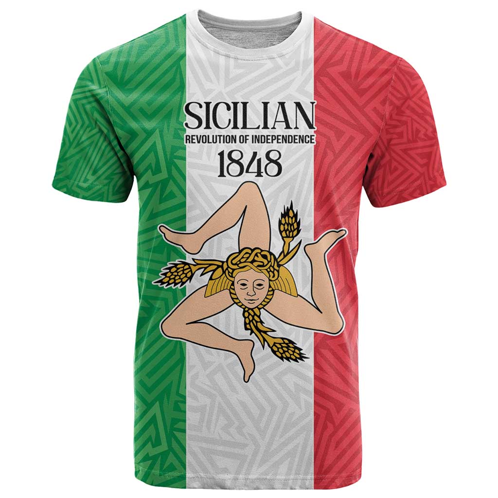 Sicilian Revolution of 1848 T Shirt Bandiera del Regno di Sicilia 1848-1849 - Wonder Print Shop