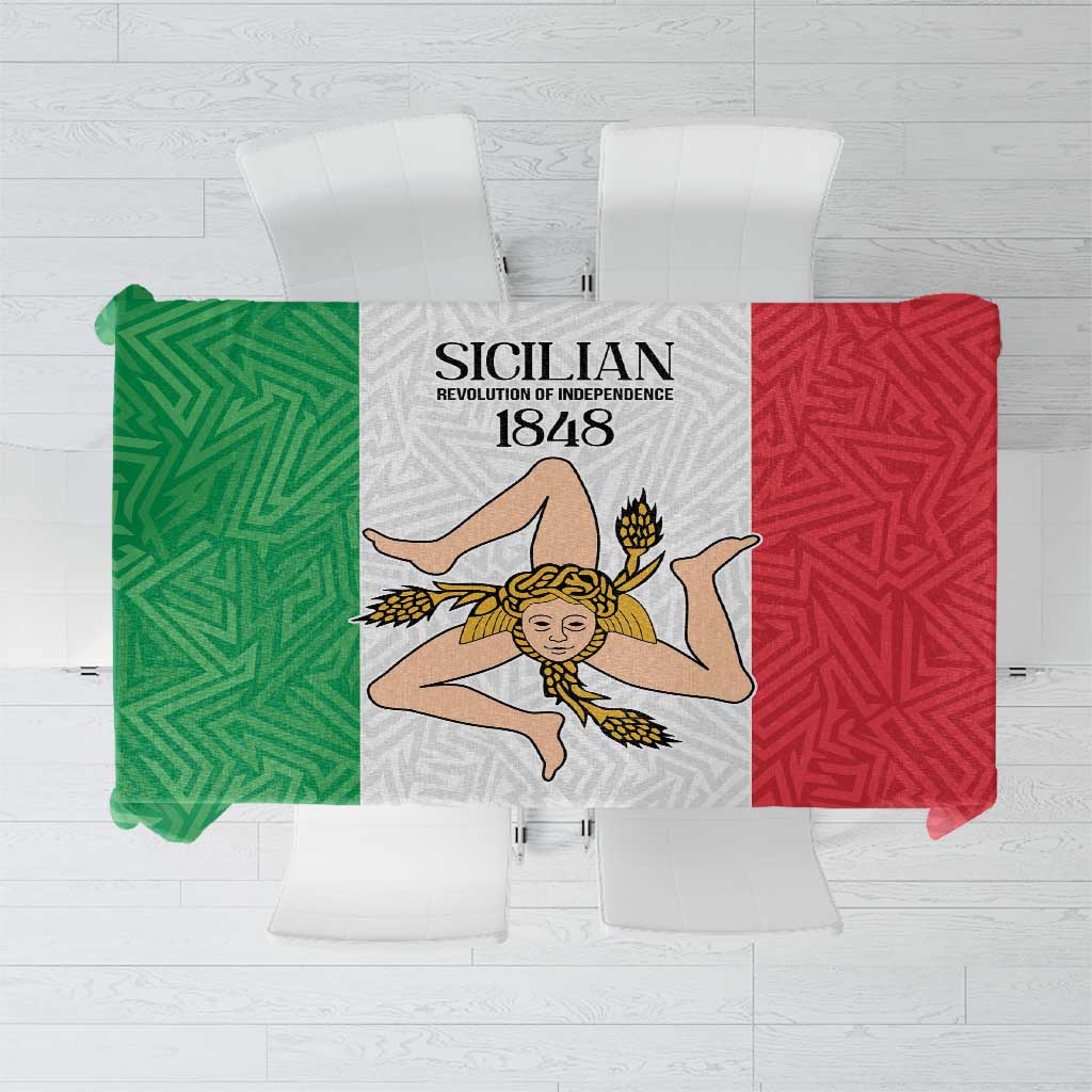 Sicilian Revolution of 1848 Tablecloth Bandiera del Regno di Sicilia 1848-1849 - Wonder Print Shop