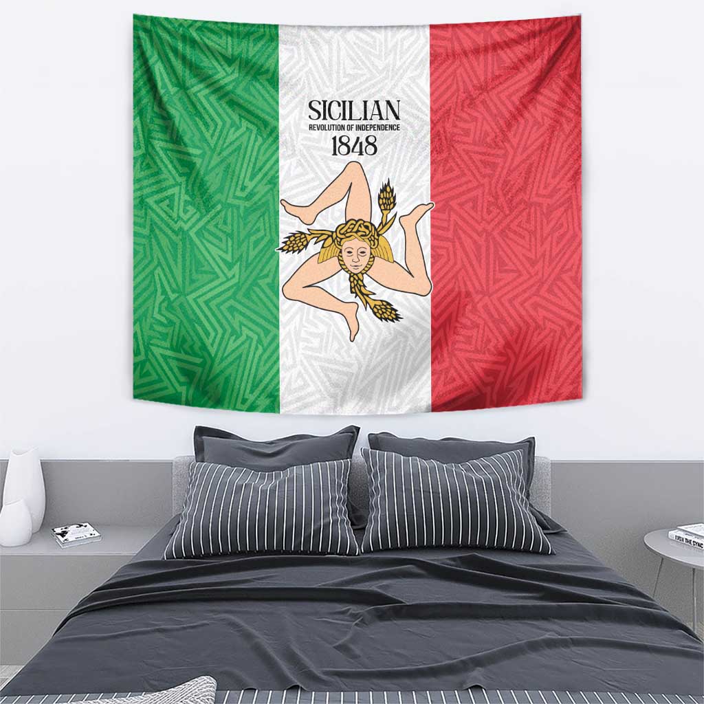 Sicilian Revolution of 1848 Tapestry Bandiera del Regno di Sicilia 1848-1849 - Wonder Print Shop