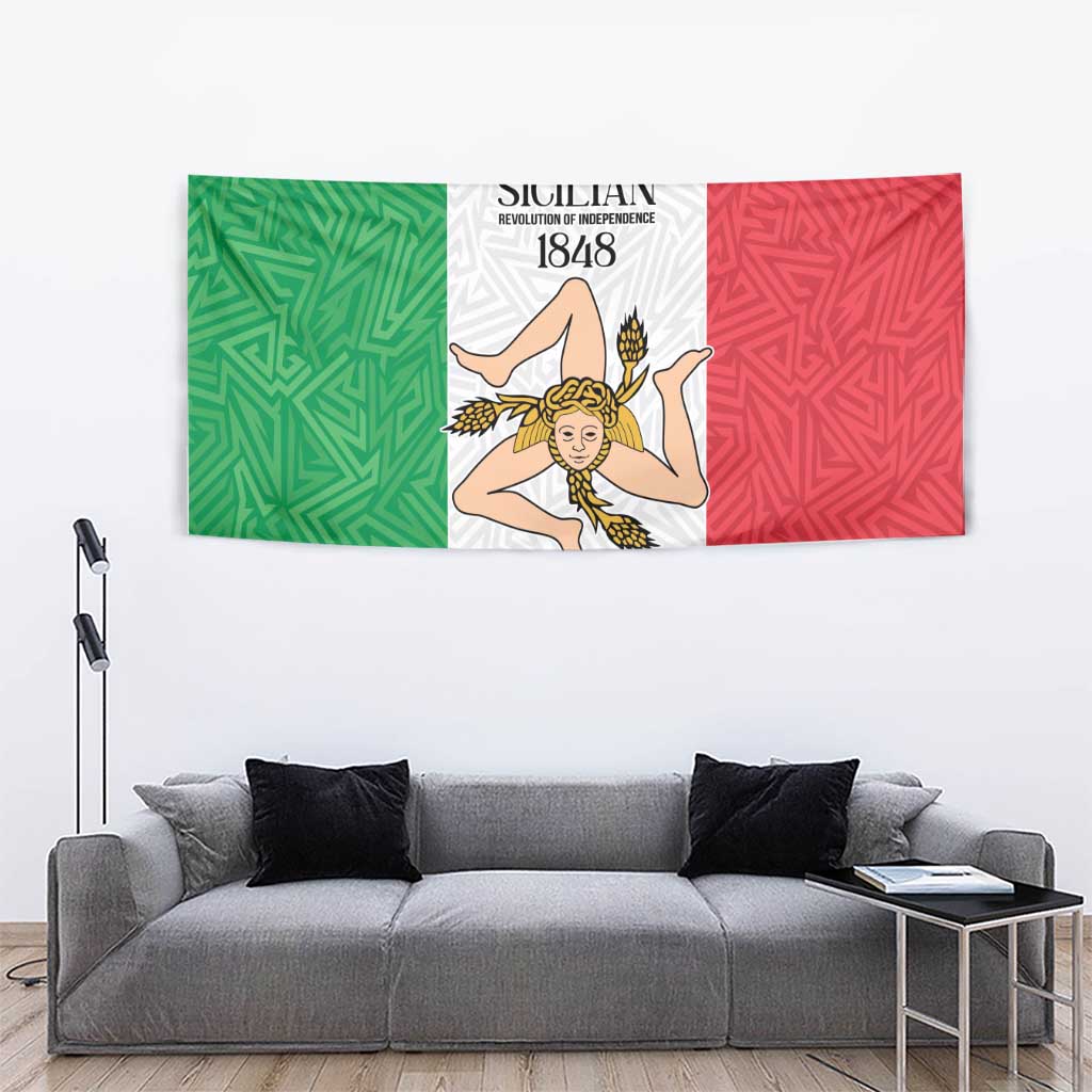 Sicilian Revolution of 1848 Tapestry Bandiera del Regno di Sicilia 1848-1849 - Wonder Print Shop
