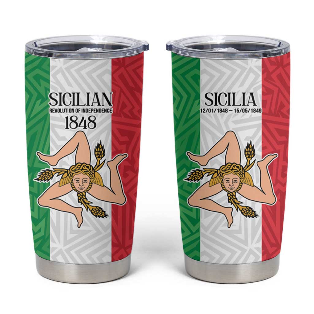 Sicilian Revolution of 1848 Tumbler Cup Bandiera del Regno di Sicilia 1848-1849 - Wonder Print Shop