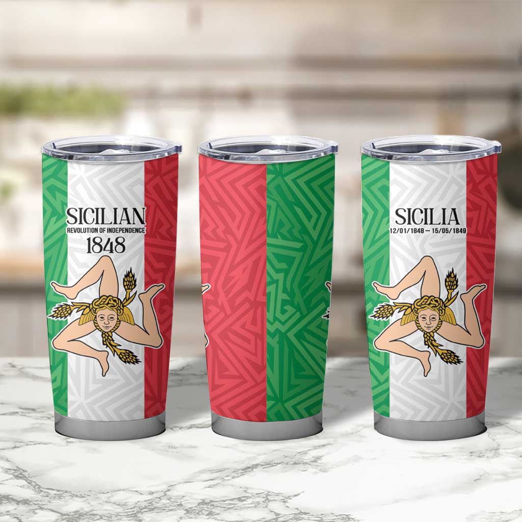 Sicilian Revolution of 1848 Tumbler Cup Bandiera del Regno di Sicilia 1848-1849 - Wonder Print Shop