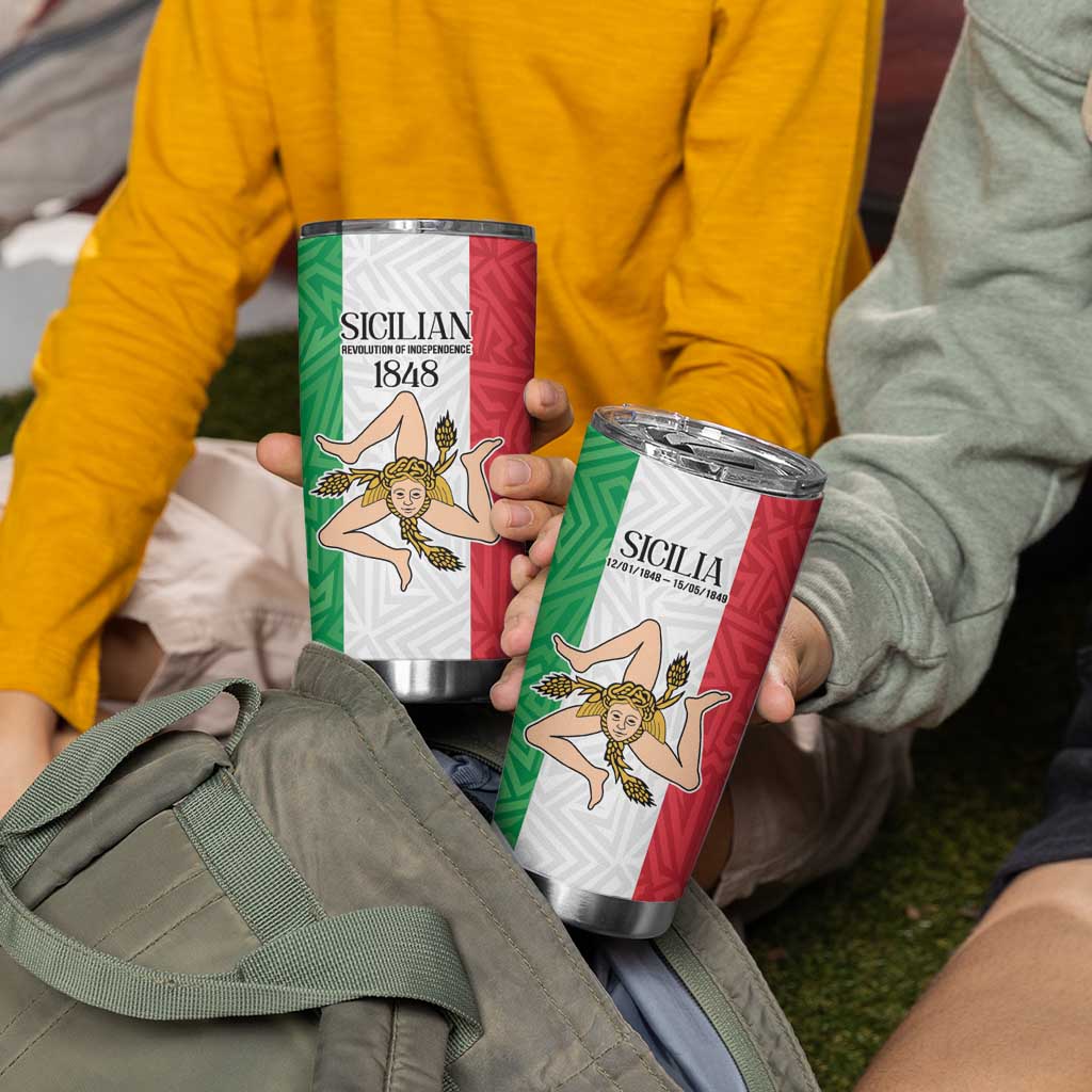 Sicilian Revolution of 1848 Tumbler Cup Bandiera del Regno di Sicilia 1848-1849 - Wonder Print Shop
