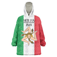 Sicilian Revolution of 1848 Wearable Blanket Hoodie Bandiera del Regno di Sicilia 1848-1849 - Wonder Print Shop