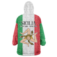Sicilian Revolution of 1848 Wearable Blanket Hoodie Bandiera del Regno di Sicilia 1848-1849 - Wonder Print Shop
