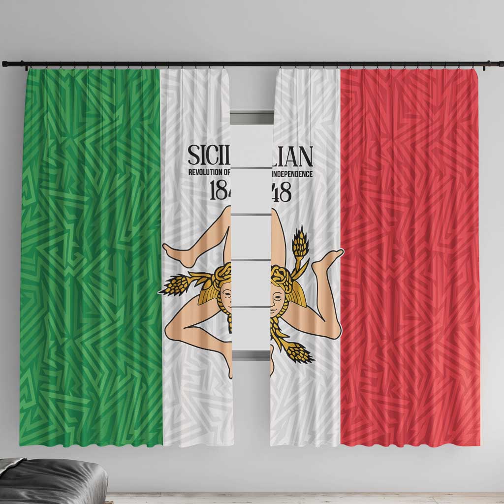 Sicilian Revolution of 1848 Window Curtain Bandiera del Regno di Sicilia 1848-1849 - Wonder Print Shop