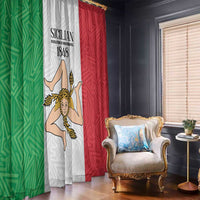 Sicilian Revolution of 1848 Window Curtain Bandiera del Regno di Sicilia 1848-1849 - Wonder Print Shop