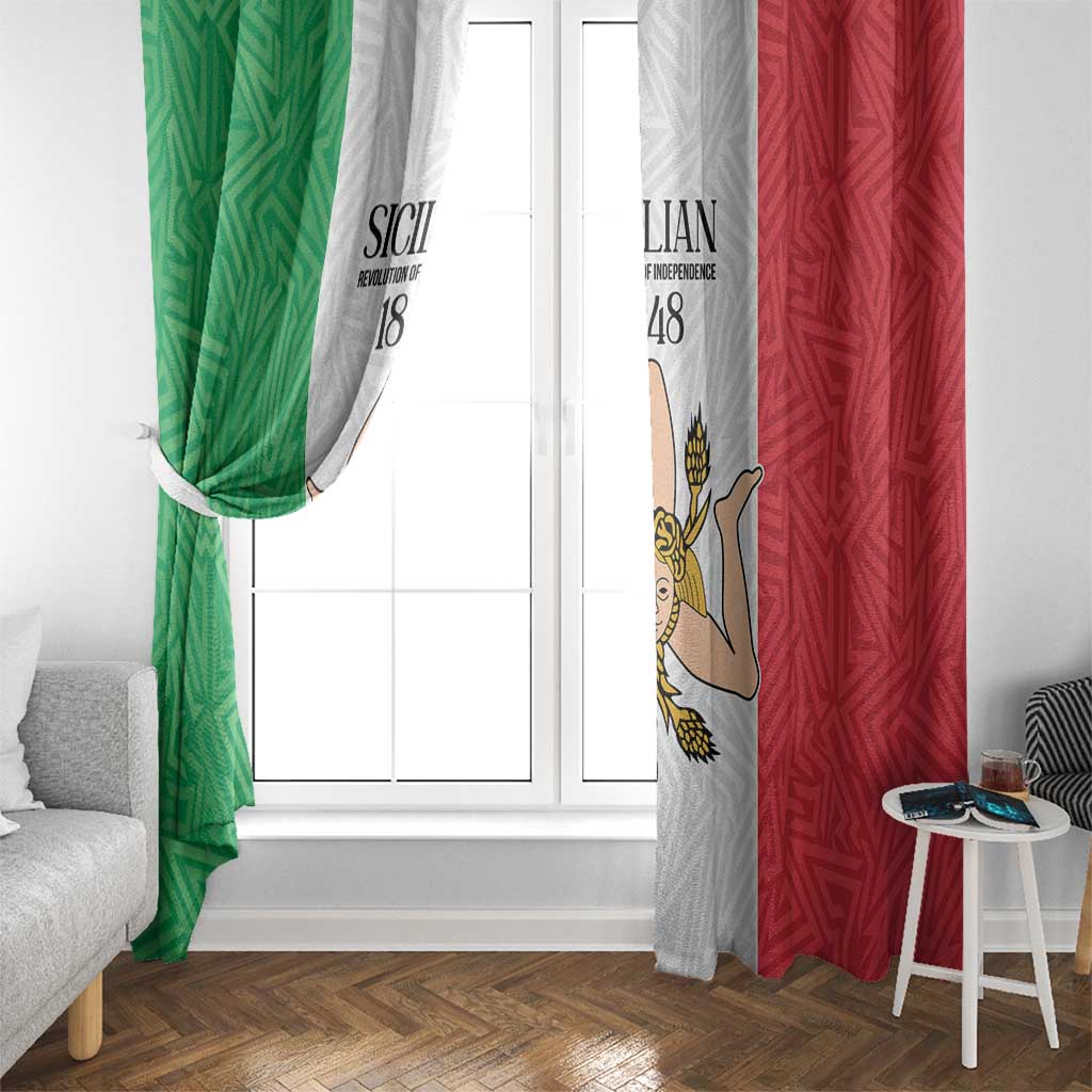Sicilian Revolution of 1848 Window Curtain Bandiera del Regno di Sicilia 1848-1849 - Wonder Print Shop