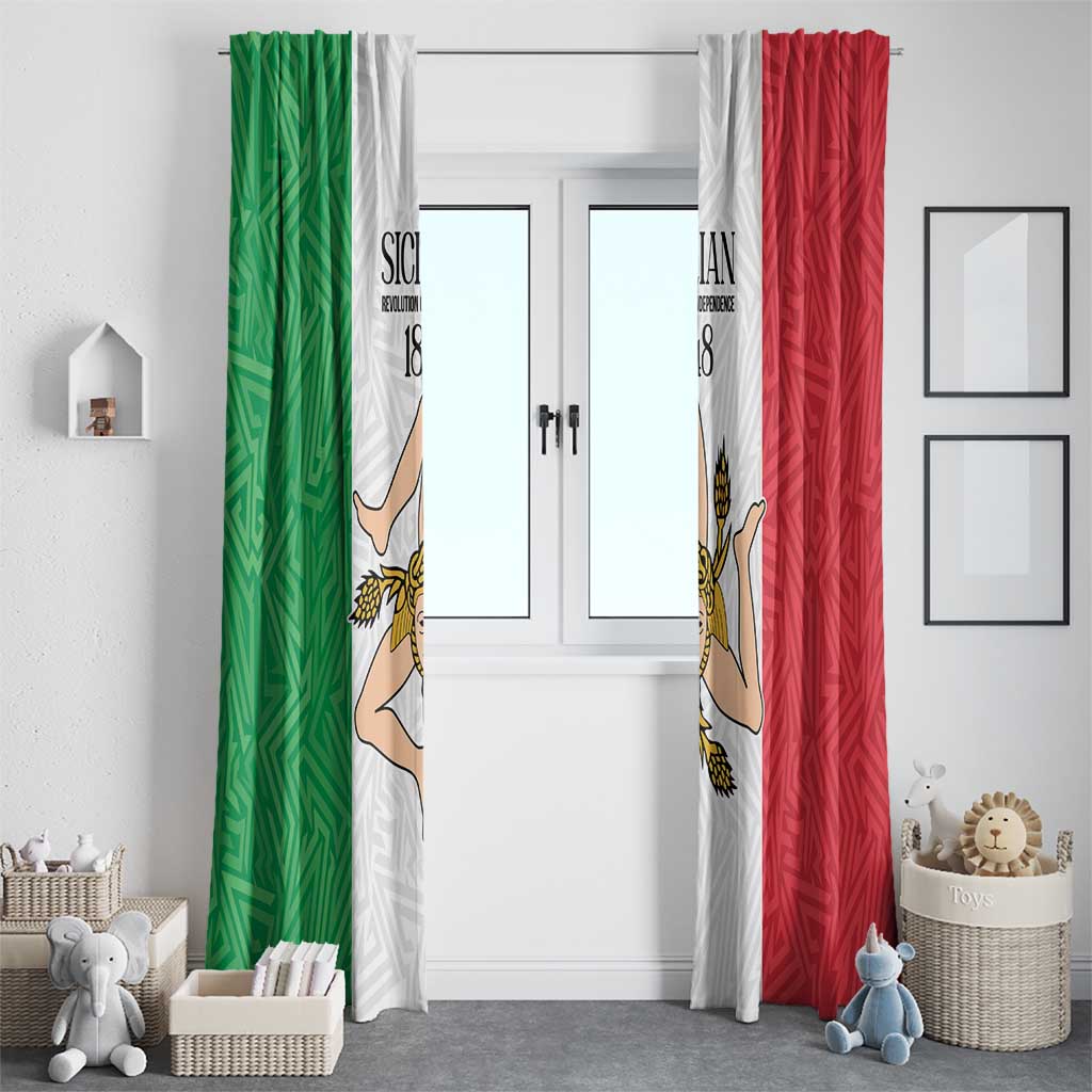 Sicilian Revolution of 1848 Window Curtain Bandiera del Regno di Sicilia 1848-1849 - Wonder Print Shop