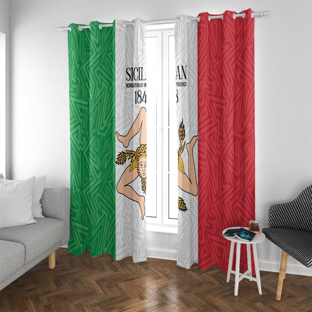 Sicilian Revolution of 1848 Window Curtain Bandiera del Regno di Sicilia 1848-1849 - Wonder Print Shop