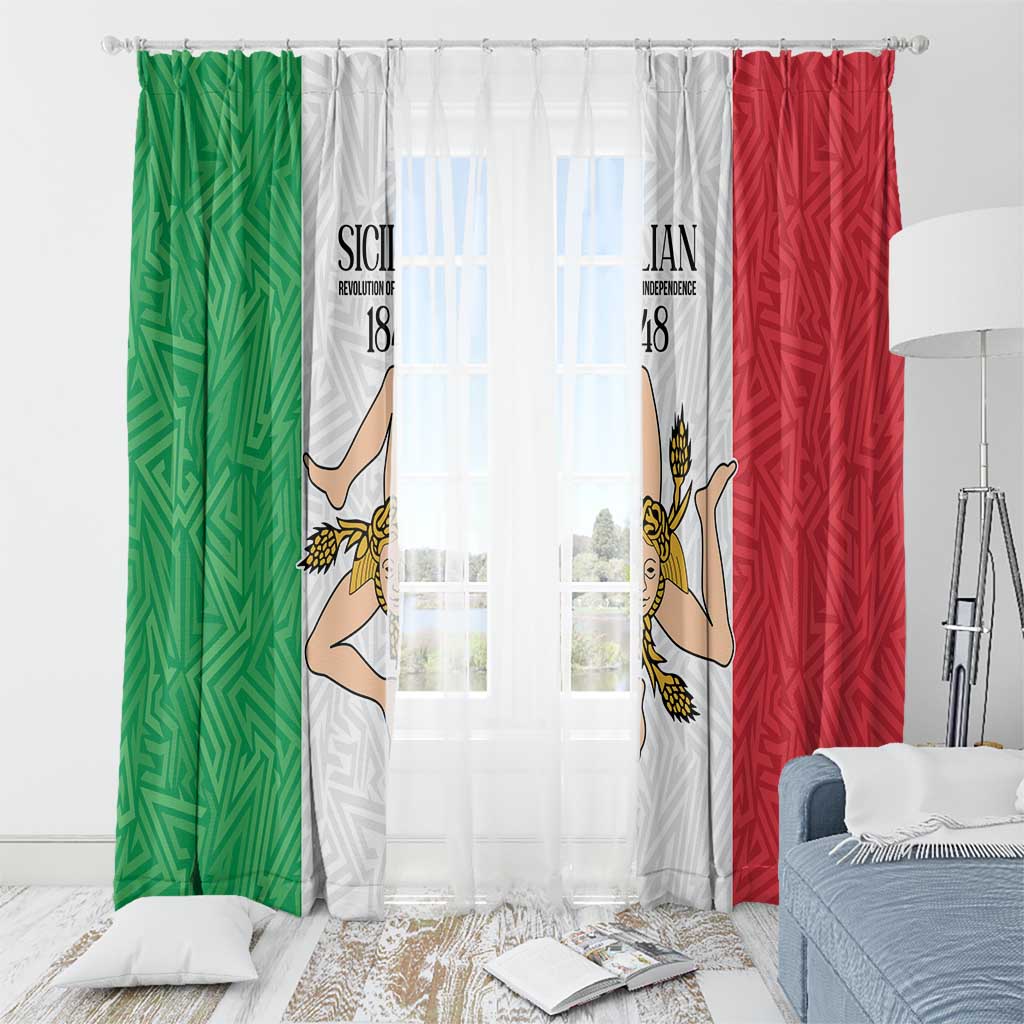 Sicilian Revolution of 1848 Window Curtain Bandiera del Regno di Sicilia 1848-1849 - Wonder Print Shop