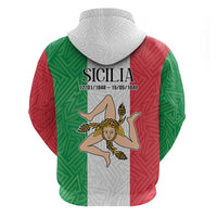 Sicilian Revolution of 1848 Zip Hoodie Bandiera del Regno di Sicilia 1848-1849 - Wonder Print Shop