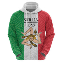 Sicilian Revolution of 1848 Zip Hoodie Bandiera del Regno di Sicilia 1848-1849 - Wonder Print Shop