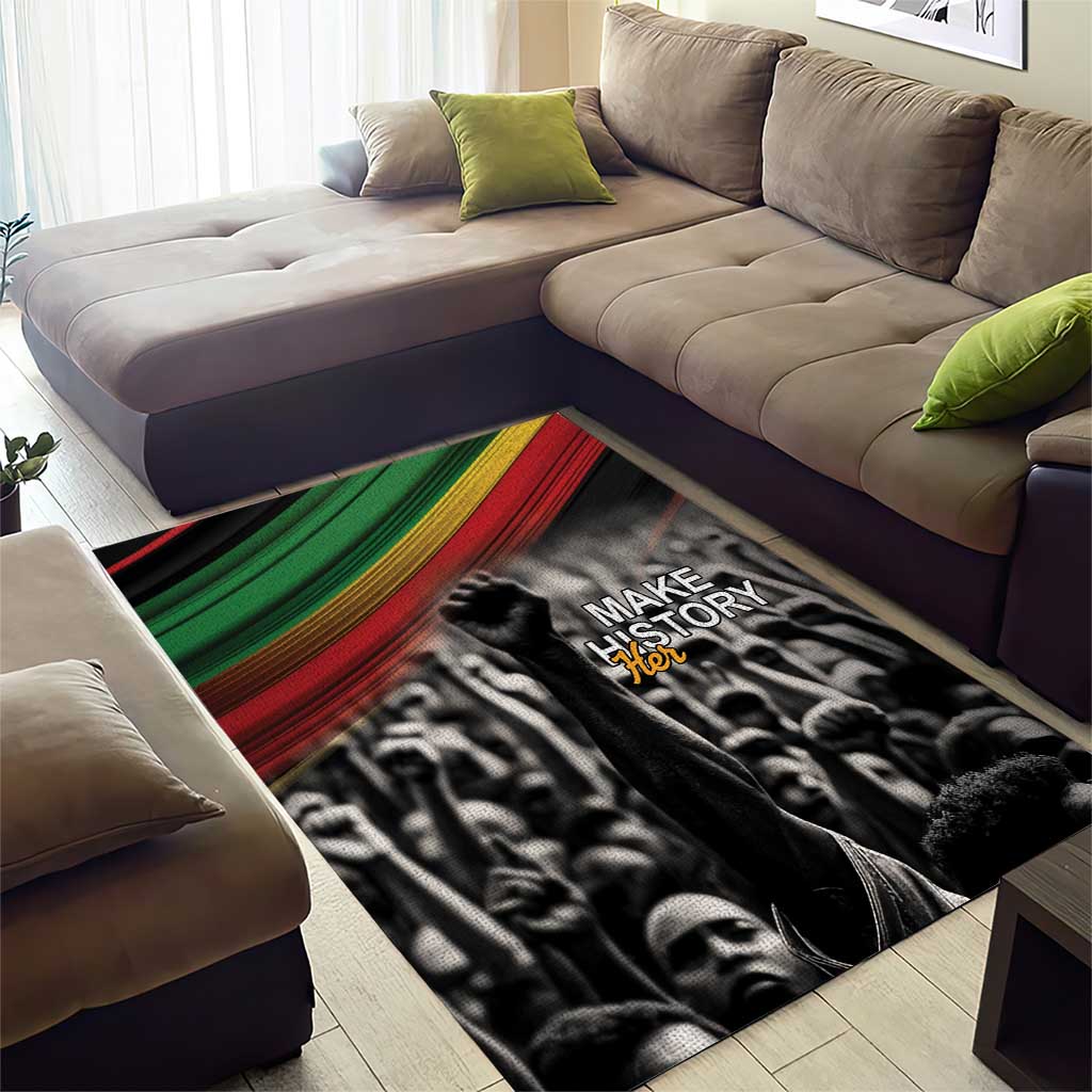 Make His-Herstories Area Rug Black Power Hand and Pan-African Flag LT9 - Wonder Print Shop