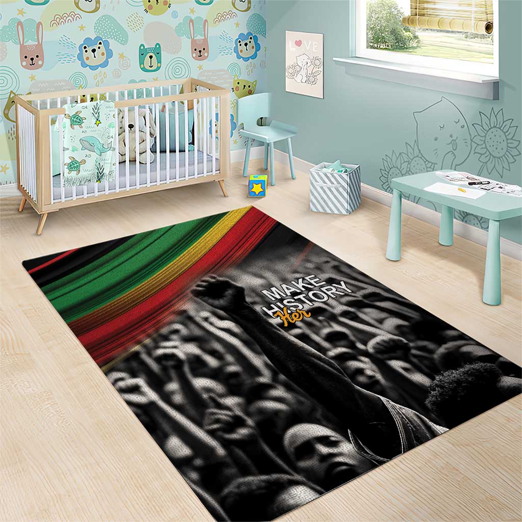 Make His-Herstories Area Rug Black Power Hand and Pan-African Flag LT9 - Wonder Print Shop