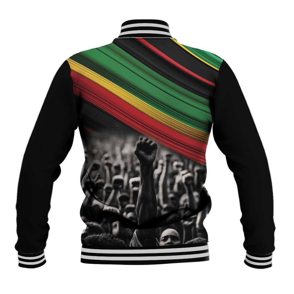 Make His-Herstories Baseball Jacket Black Power Hand and Pan-African Flag LT9 - Wonder Print Shop