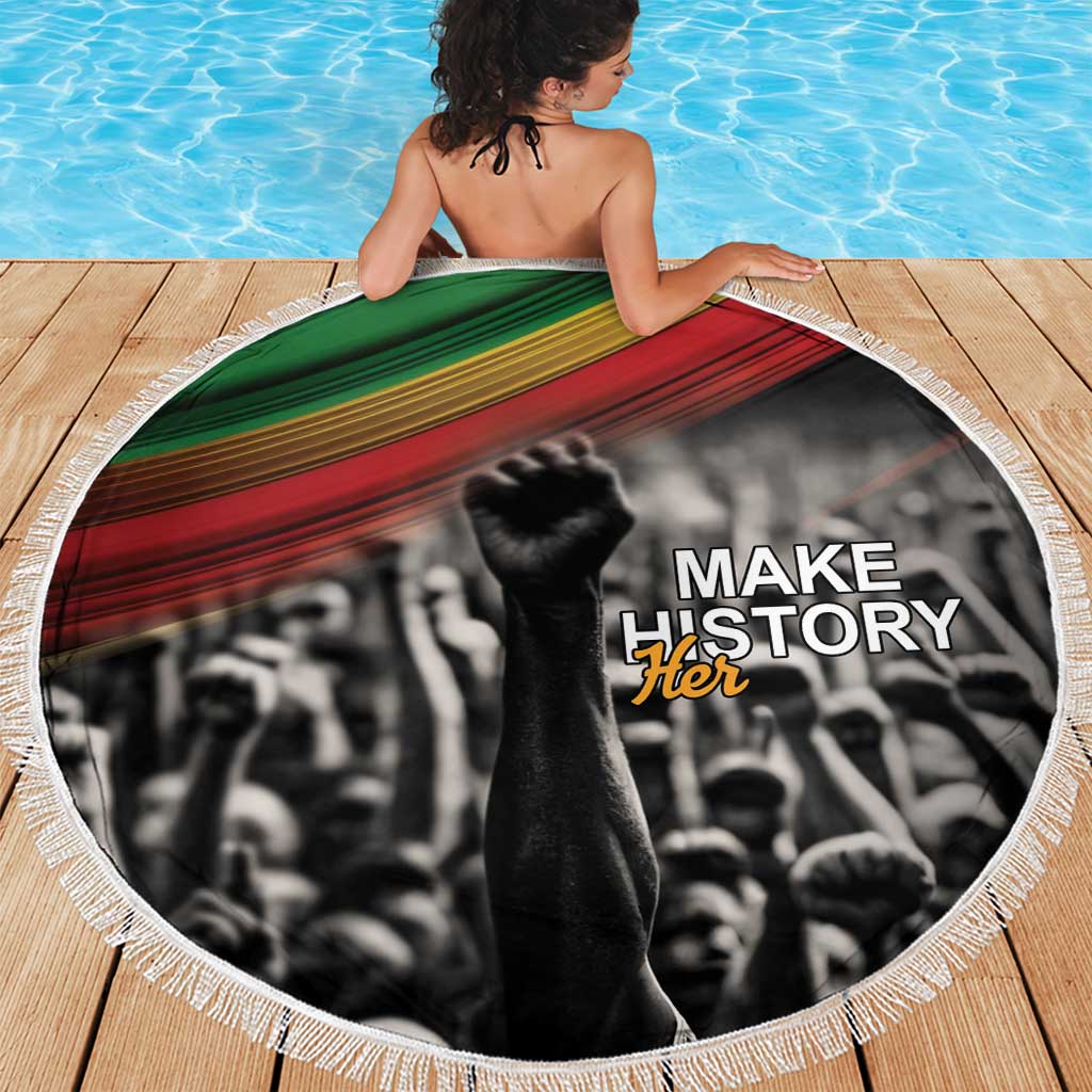 Make His-Herstories Beach Blanket Black Power Hand and Pan-African Flag LT9 - Wonder Print Shop