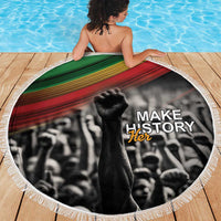 Make His-Herstories Beach Blanket Black Power Hand and Pan-African Flag LT9 - Wonder Print Shop