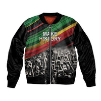 Make His-Herstories Bomber Jacket Black Power Hand and Pan-African Flag LT9 - Wonder Print Shop