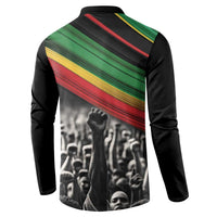 Make His-Herstories Button Sweatshirt Black Power Hand and Pan-African Flag LT9 - Wonder Print Shop