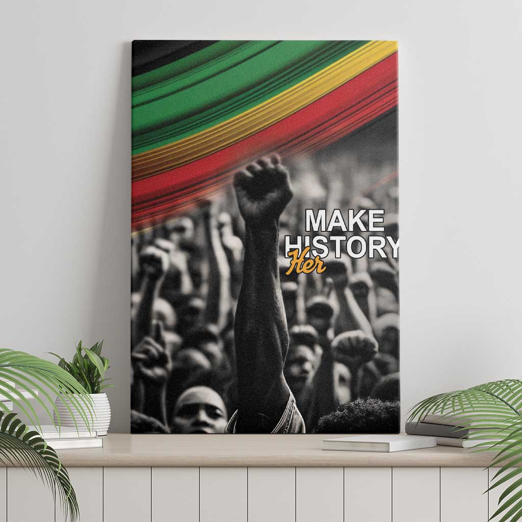 Make His-Herstories Canvas Wall Art Black Power Hand and Pan-African Flag LT9 - Wonder Print Shop