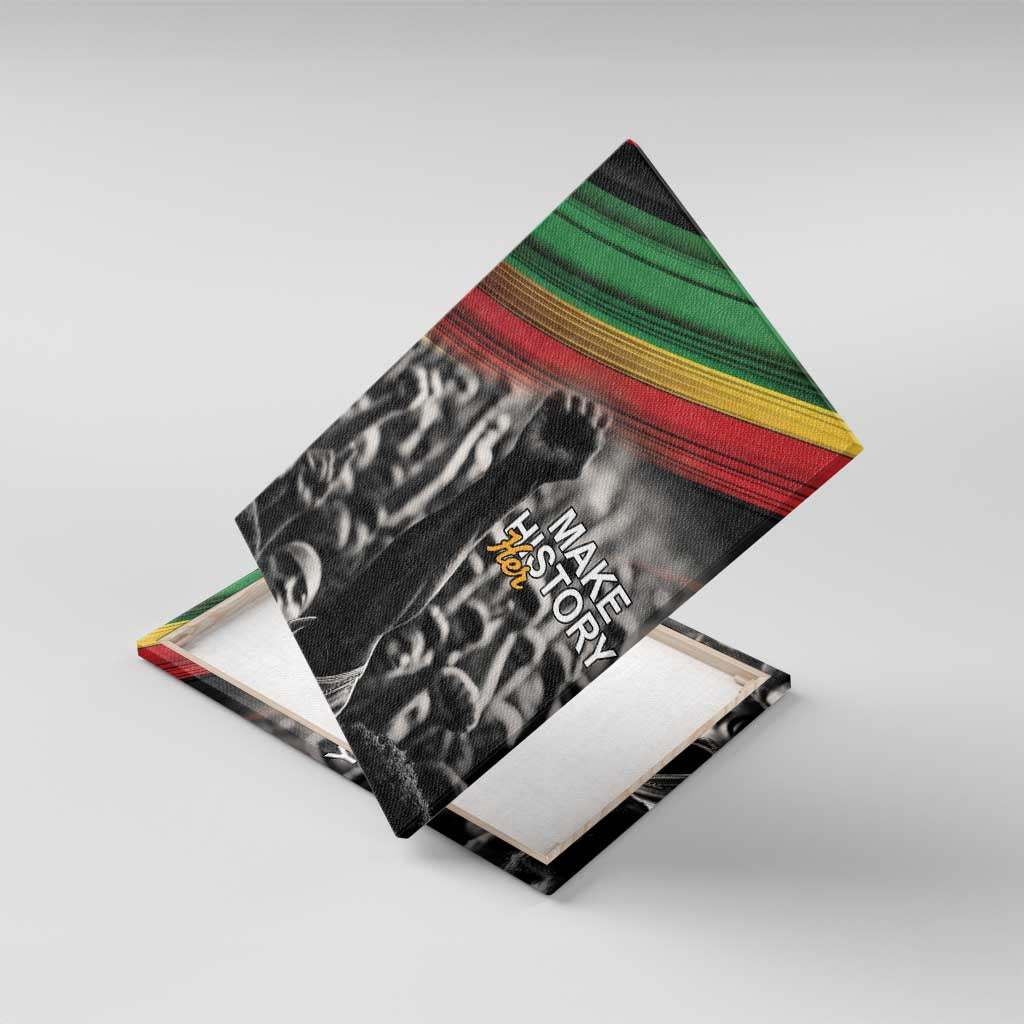 Make His-Herstories Canvas Wall Art Black Power Hand and Pan-African Flag LT9 - Wonder Print Shop