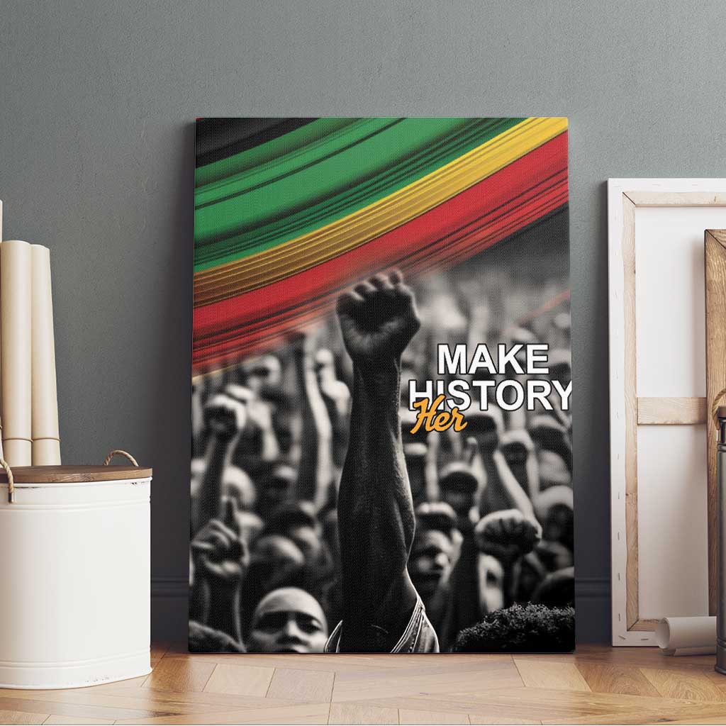 Make His-Herstories Canvas Wall Art Black Power Hand and Pan-African Flag LT9 - Wonder Print Shop