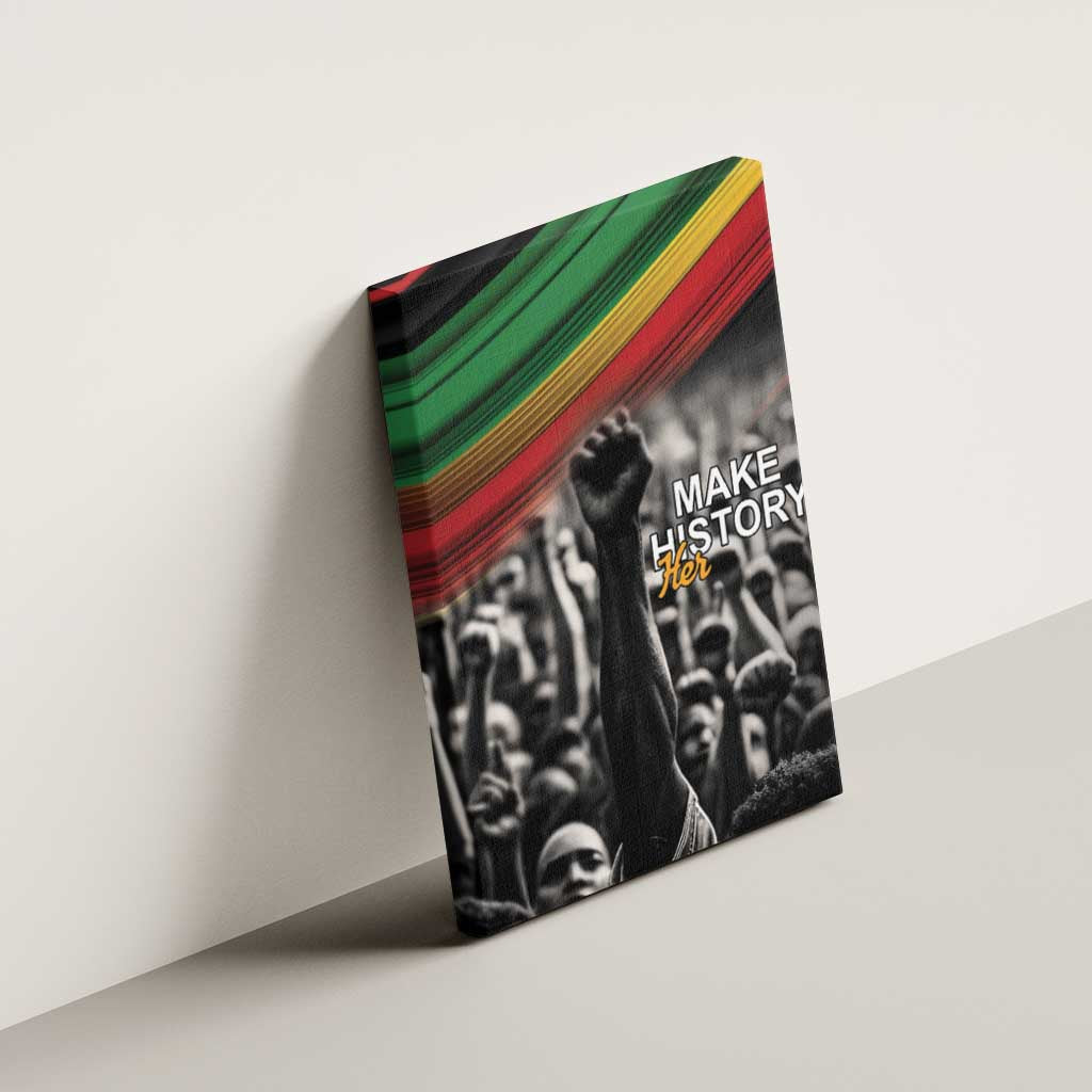 Make His-Herstories Canvas Wall Art Black Power Hand and Pan-African Flag LT9 - Wonder Print Shop