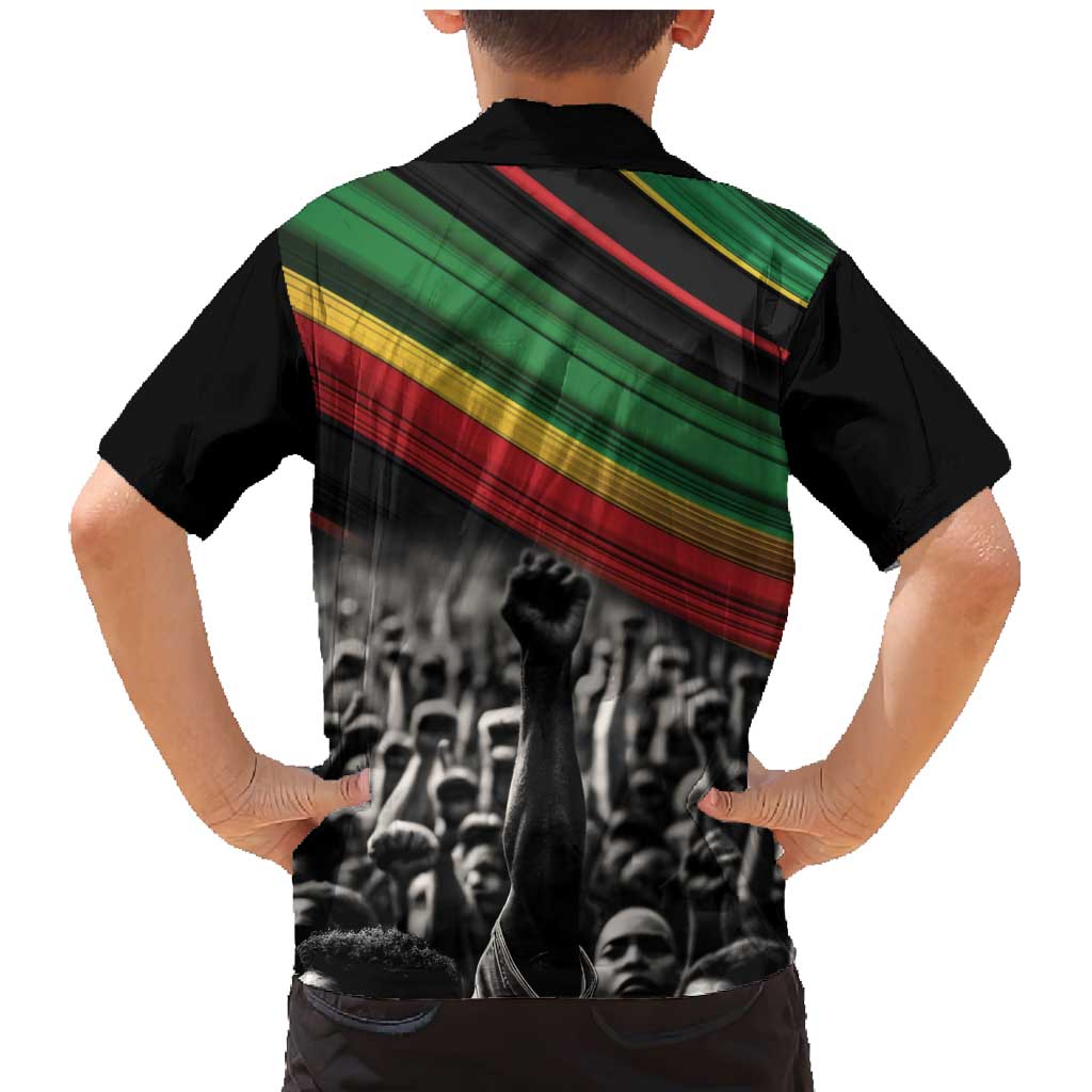 Make His-Herstories Family Matching Mermaid Dress and Hawaiian Shirt Black Power Hand and Pan-African Flag LT9 - Wonder Print Shop
