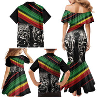 Make His-Herstories Family Matching Mermaid Dress and Hawaiian Shirt Black Power Hand and Pan-African Flag LT9 - Wonder Print Shop