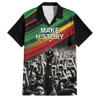 Make His-Herstories Family Matching Off Shoulder Maxi Dress and Hawaiian Shirt Black Power Hand and Pan-African Flag LT9 - Wonder Print Shop