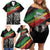 Make His-Herstories Family Matching Off Shoulder Short Dress and Hawaiian Shirt Black Power Hand and Pan-African Flag LT9 - Wonder Print Shop