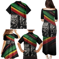 Make His-Herstories Family Matching Puletasi and Hawaiian Shirt Black Power Hand and Pan-African Flag - Wonder Print Shop