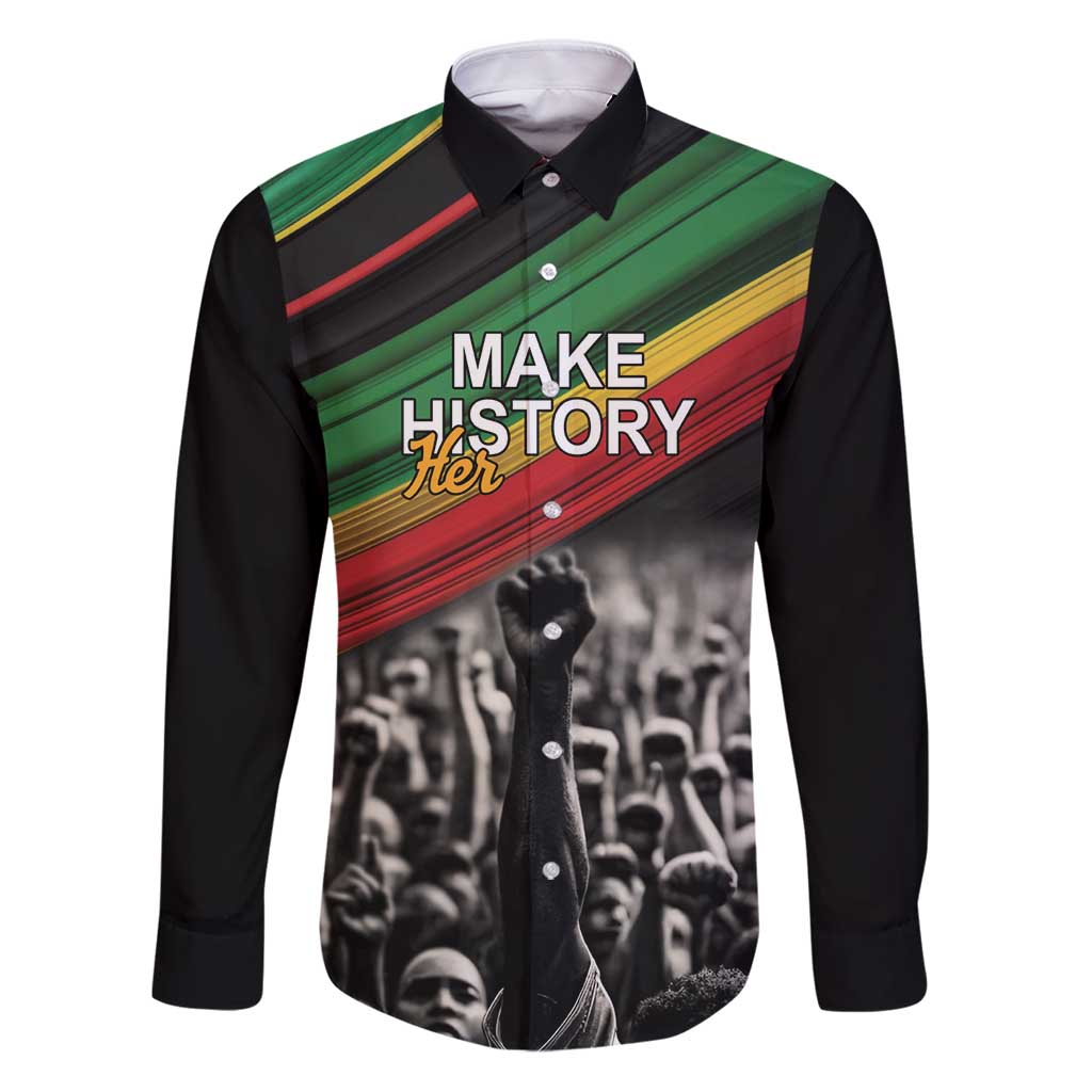 Make His-Herstories Family Matching Puletasi and Hawaiian Shirt Black Power Hand and Pan-African Flag - Wonder Print Shop