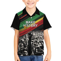 Make His-Herstories Family Matching Puletasi and Hawaiian Shirt Black Power Hand and Pan-African Flag - Wonder Print Shop