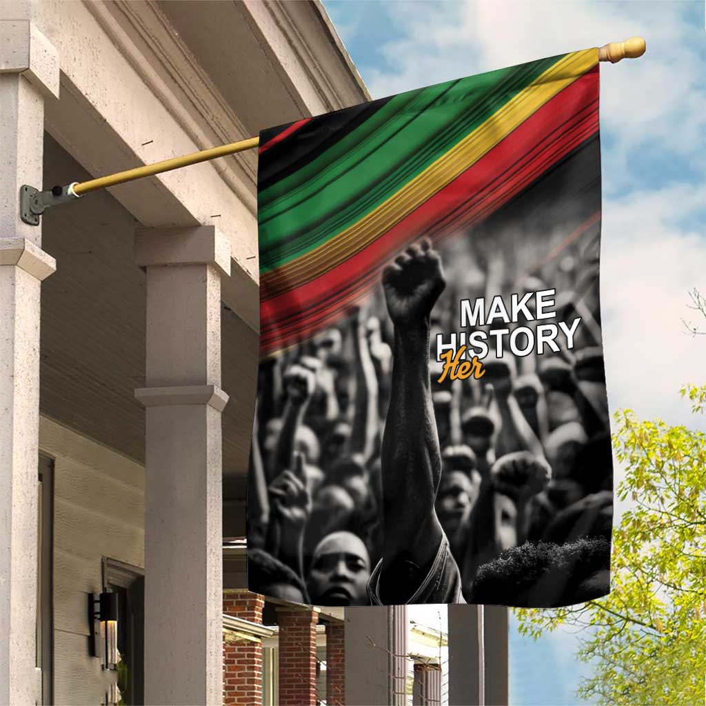 Make His-Herstories Garden Flag Black Power Hand and Pan-African Flag - Wonder Print Shop