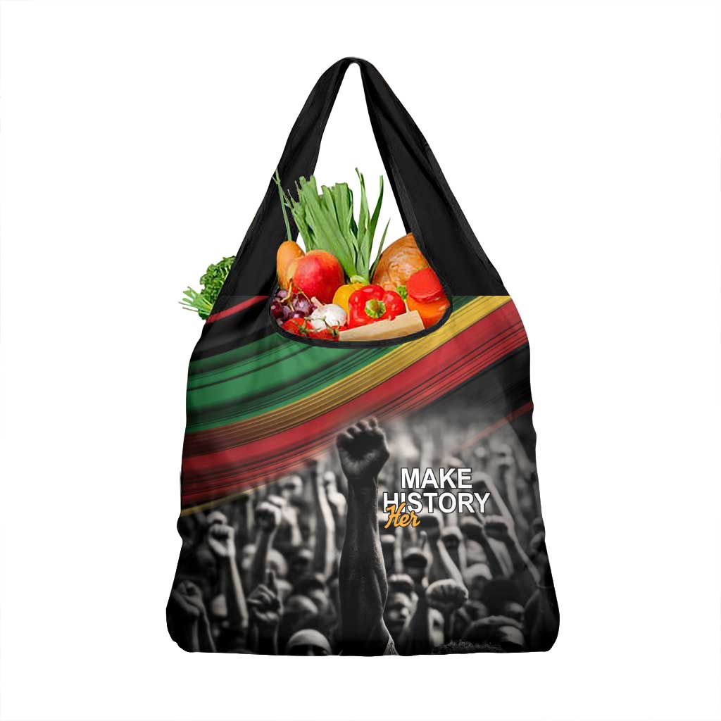 Make His-Herstories Grocery Bag Black Power Hand and Pan-African Flag