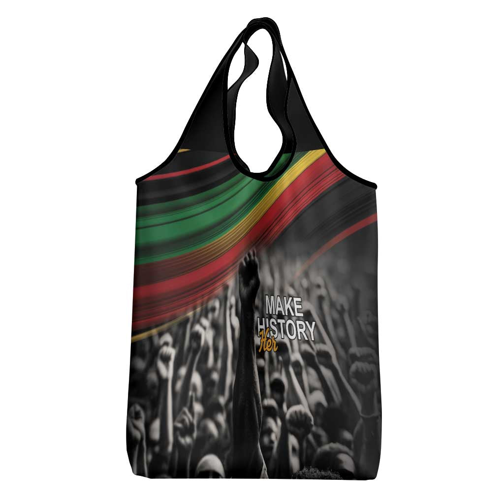Make His-Herstories Grocery Bag Black Power Hand and Pan-African Flag