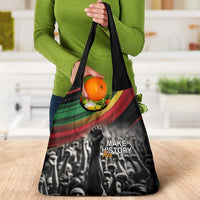 Make His-Herstories Grocery Bag Black Power Hand and Pan-African Flag