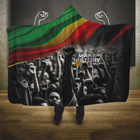 Make His-Herstories Hooded Blanket Black Power Hand and Pan-African Flag