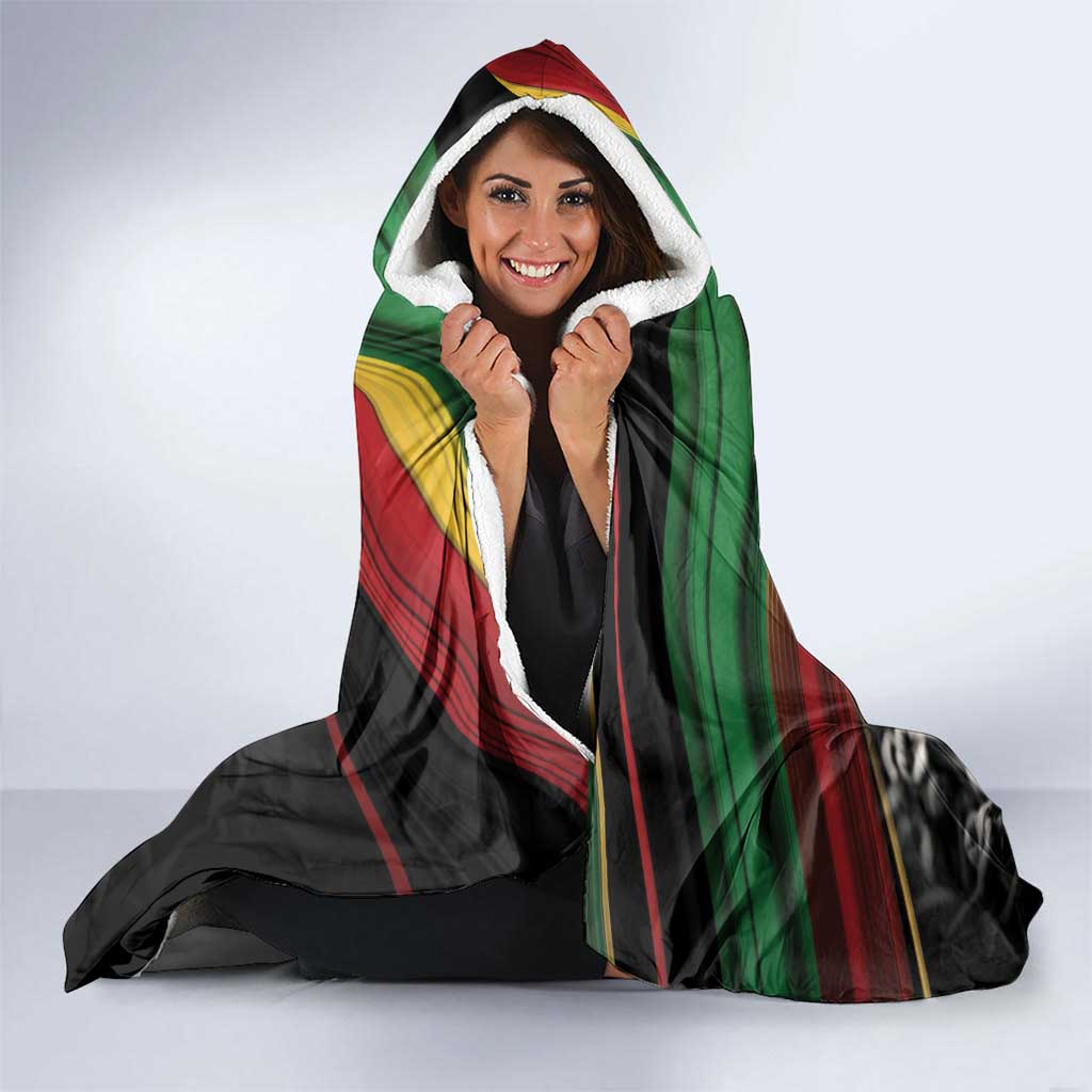 Make His-Herstories Hooded Blanket Black Power Hand and Pan-African Flag