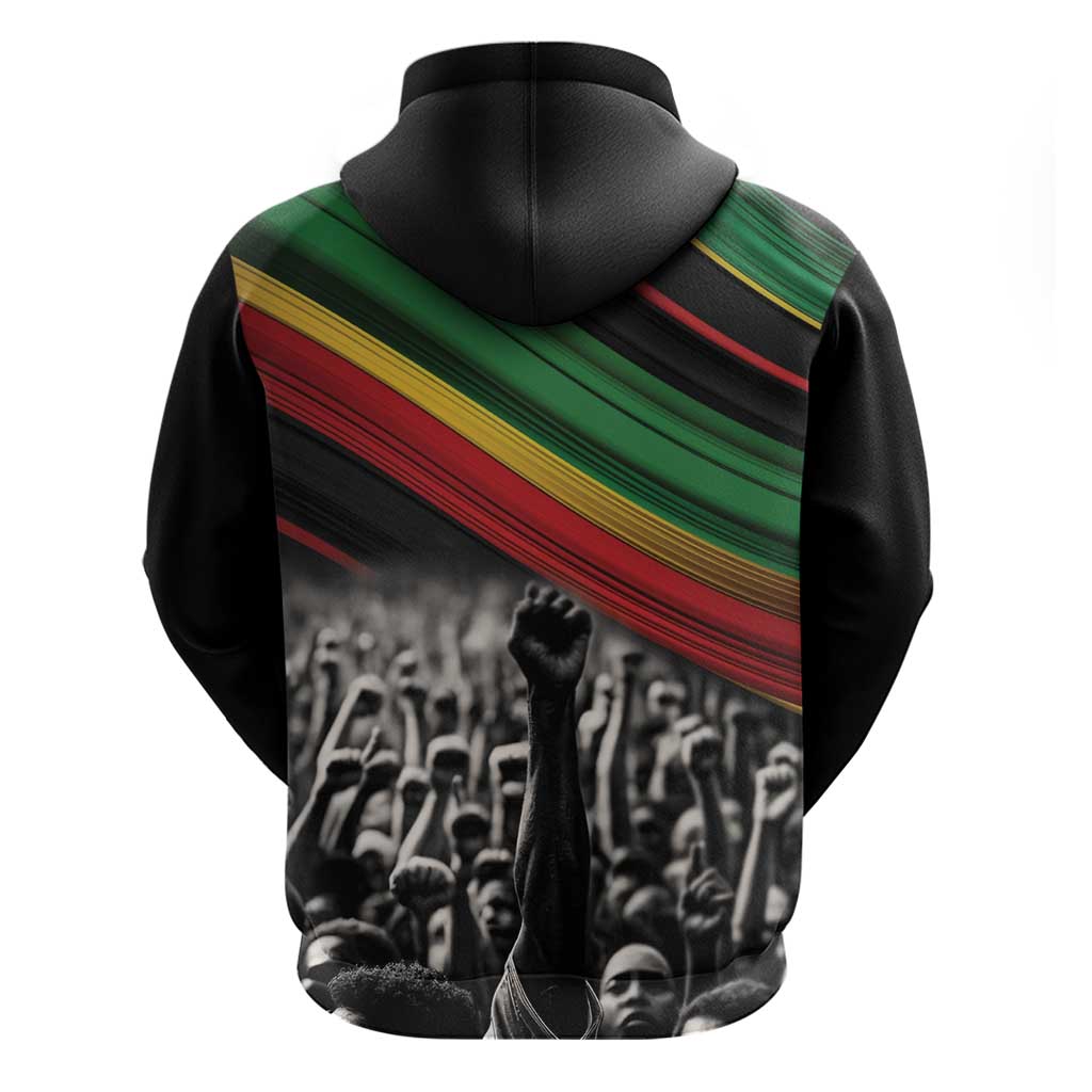 Make His-Herstories Hoodie Black Power Hand and Pan-African Flag - Wonder Print Shop