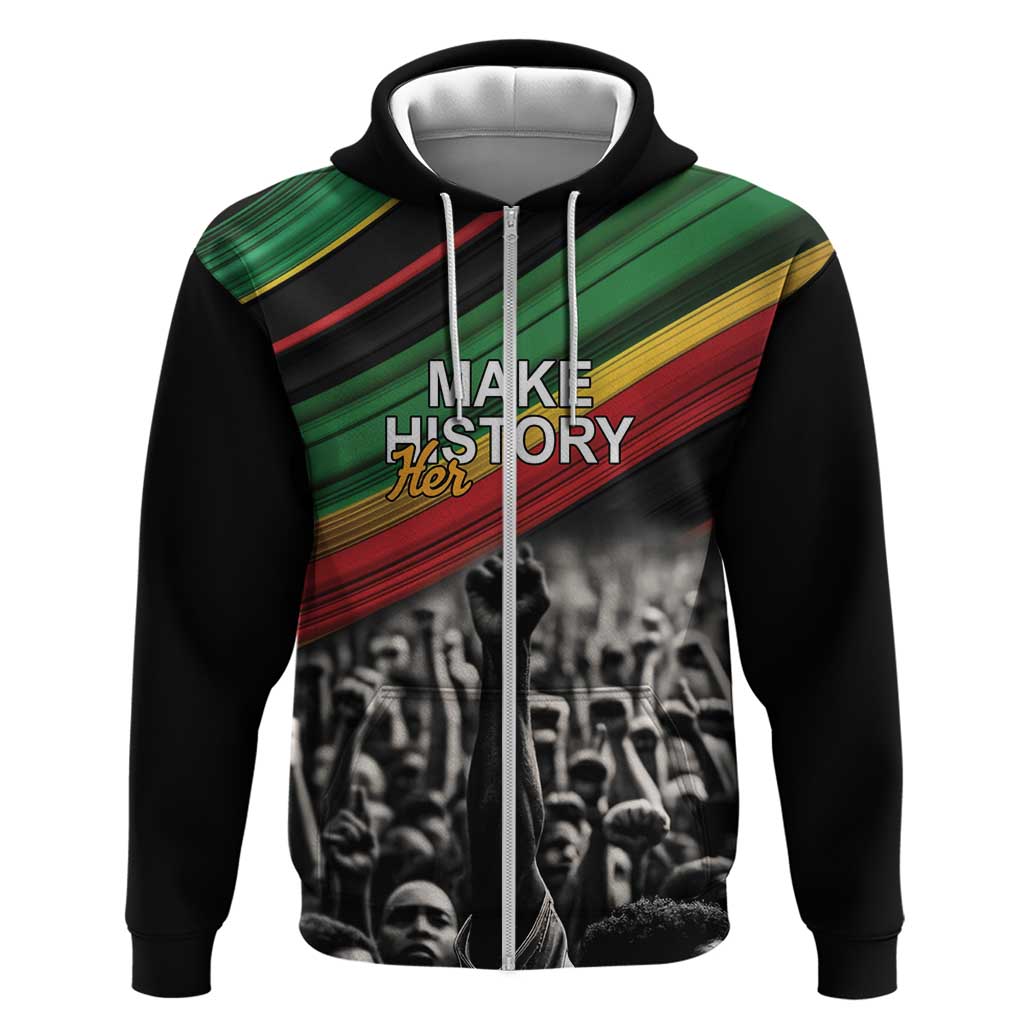 Make His-Herstories Hoodie Black Power Hand and Pan-African Flag - Wonder Print Shop