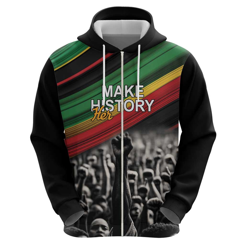 Make His-Herstories Hoodie Black Power Hand and Pan-African Flag - Wonder Print Shop