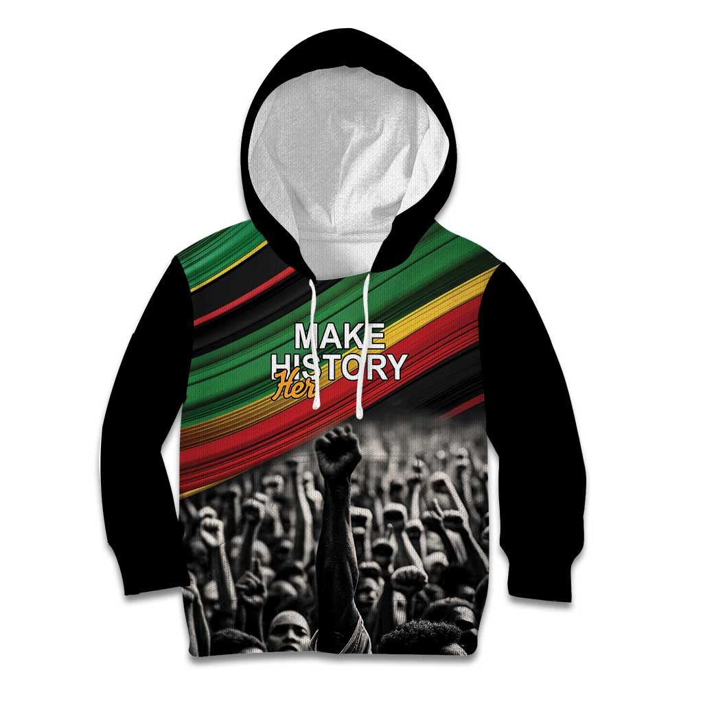 Make His-Herstories Kid Hoodie Black Power Hand and Pan-African Flag - Wonder Print Shop