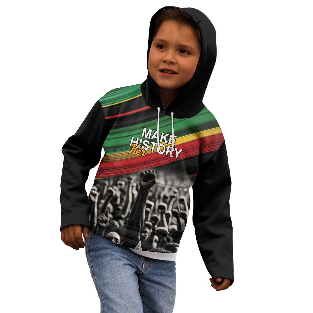 Make His-Herstories Kid Hoodie Black Power Hand and Pan-African Flag - Wonder Print Shop