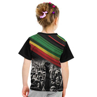 Make His-Herstories Kid T Shirt Black Power Hand and Pan-African Flag - Wonder Print Shop