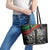Make His-Herstories Leather Tote Bag Black Power Hand and Pan-African Flag - Wonder Print Shop