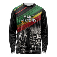 Make His-Herstories Long Sleeve Shirt Black Power Hand and Pan-African Flag - Wonder Print Shop