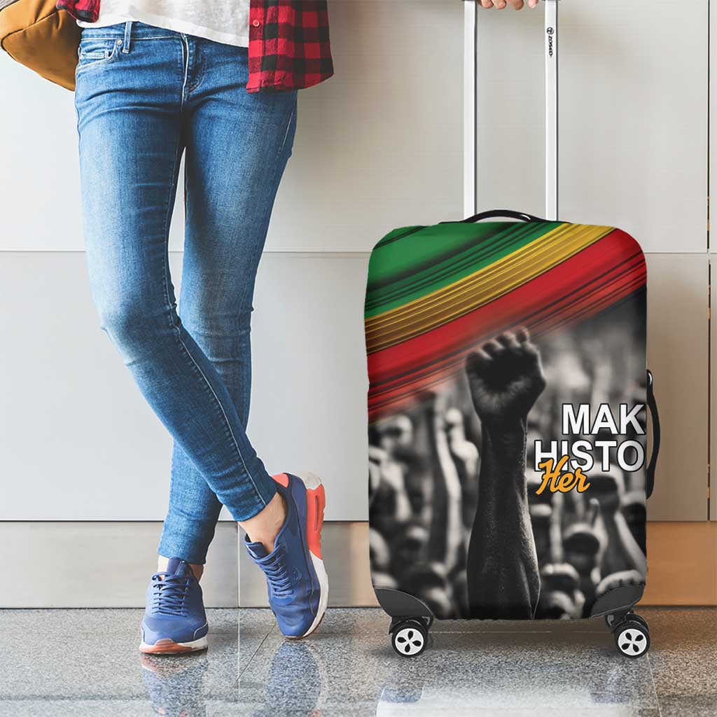 Make His-Herstories Luggage Cover Black Power Hand and Pan-African Flag - Wonder Print Shop